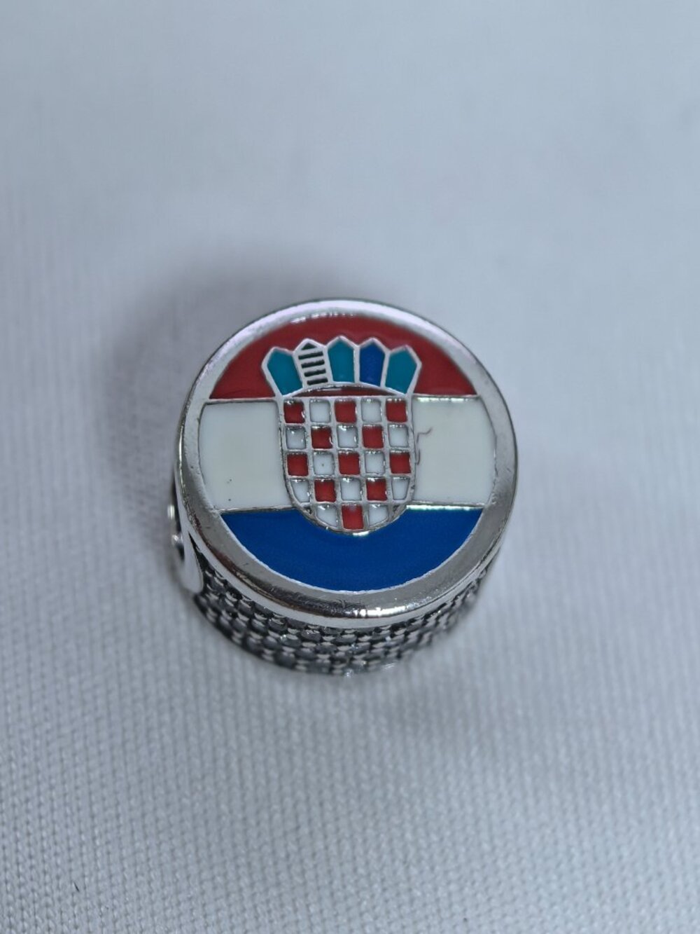 Pandora Croatia Flag Bead Charm Travel Charm Pendant, S925 Silver Jewelry